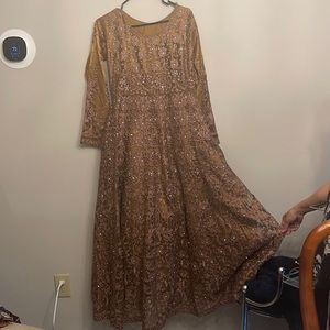 Fully Embroidered Coffee Maxi